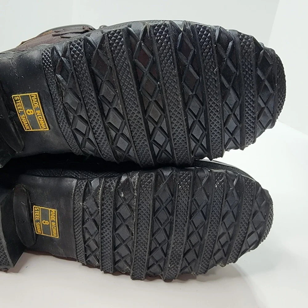 Ducks Unlimited Boots Mens 8 Black Green Leather Rubber Thermolite Steel Shank